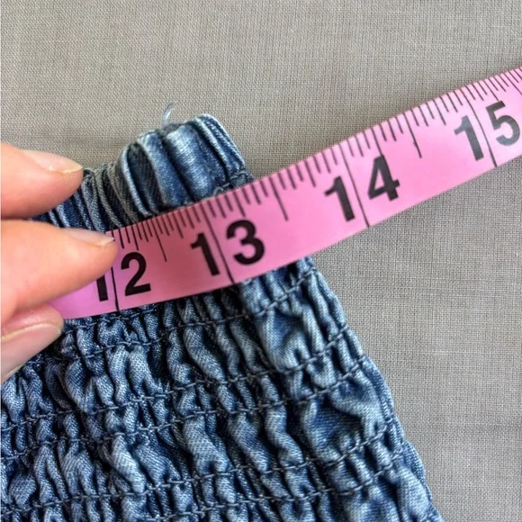 Marine Layer Bea Chambray Midi Skirt Smocked Waist Soft Flowy Cottagecore Small - Picture 9 of 10